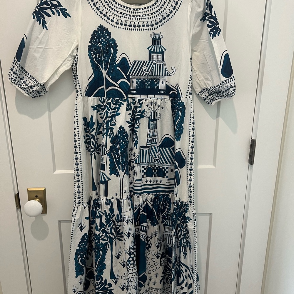 Farm Rio Blue and White dress size S